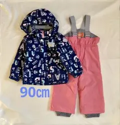 ベビー　スキーウェア　スノーウェア　上下セット　90サイズ（ネイビー、ピンク）