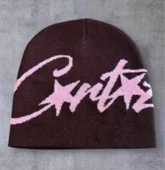 ビーニー　y2k　海外ストリート　 corteiz コーテイズ　ブラウン　ピンク