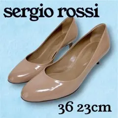 セルジオロッシ sergio rossi スエード パンプス 24 ベージュ - メルカリ