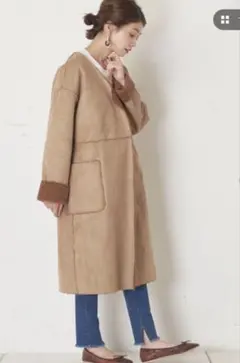 CIAOPANIC TYPY リバーシブル圧縮ムートンボアコート ブラウン