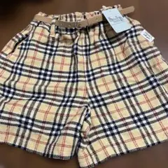 チェック柄 ハーフパンツ ベージュ