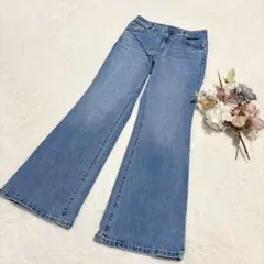 【ジーユー】GU レディース フレアジーンズ デニム ブルー L