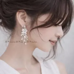 フラワーパール イヤリング ブライダル アクセサリー 結婚式 パーティー