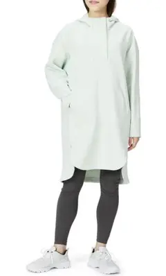 フード付きロングスウェット ミントグリーン
