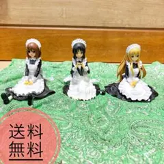 【良品】けいおん！ メイド服 フィギュア 3個セット 平沢唯 秋山澪 琴吹紬