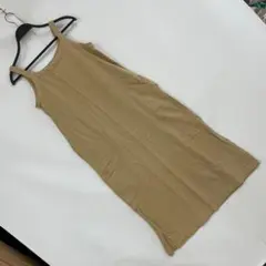 ベージュ タンクトップ ドレス ノースリーブ コットン混 吸湿性 通気性