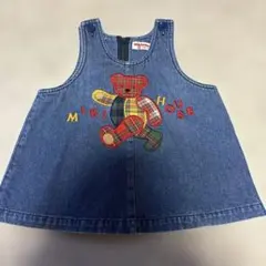 MIKI HOUSE ビンテージ ジャンバースカート くま柄 80cm