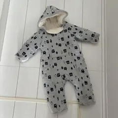 ベビー フリース アウター ロンパース グレー 70-80cm