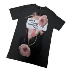 【美品】Desigual グラフィックTシャツ ワンピース　ブラック XLのサムネイル