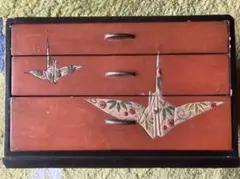 折り鶴デザインの木製収納ボックス(値下げしました)
