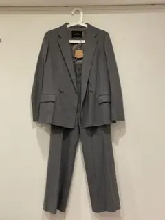 グレー ダブルブレスト スーツ セットアップ　グリーンレーベル　38