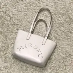 希少✨HIROFUヒロフ ハンドバッグ パンチングロゴ 2way レザー 白のサムネイル