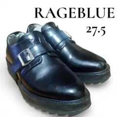 【最終値下げ】RAGEBLUE 黒レザー 厚底ダブルストラップシューズ