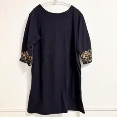 グラニフ　ワンピース　カーディガン　刺繍　ネイビー　花柄　チュニックのサムネイル