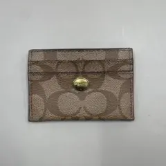 未使用級✨️COACH カードケース パスケース シグネチャー PVC レザー 茶