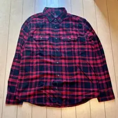 00s GEORGE レッド ブラック チェック ネルシャツ L アメリカ古着