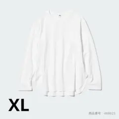 ソフトコットンラウンドヘムTシャツ ホワイト XLサイズ
