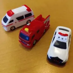 ソフビ製トミカ 緊急車両 ミニカー 3台セットのサムネイル