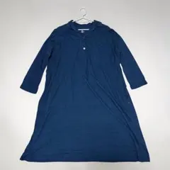 美品】45R 半袖ロングワンピース サイズフリー 肩にボタン - メルカリ