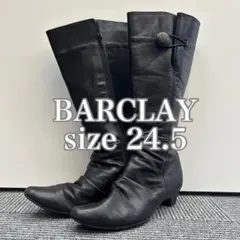 BARCLAY ラックレザーロングブーツ サイドボタン留めディテールのサムネイル