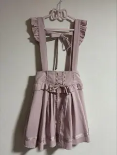 LIZLISA レースアップサスペンダー付スカパン ピンク　ジャンスカのサムネイル