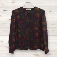 O0894【HIGH SENSE】長袖ジャケット（11）羽織 総柄 レトロ 日本