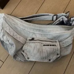 DIESEL グレー ショルダーバッグ　ダメージ