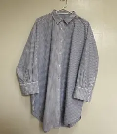 ストライプ オーバーサイズ 長袖シャツ