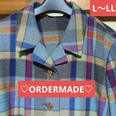 レディースチェックシャツ❤️ブラウス　ORDERMADE　VINTAGE　長袖Ｌ