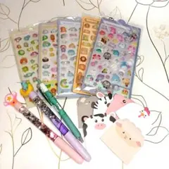 BONBON DROP風 シール 5シートとボールペン等のプレゼントセット