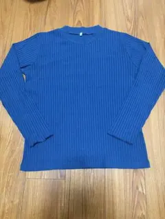 濃紺 リブ編み ロンT LLサイズ