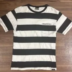 Schott N.Y.C. ボーダー ポケットTシャツ ブラック ホワイトのサムネイル