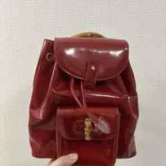 GUCCI バンブー エナメル リュック レッドのサムネイル
