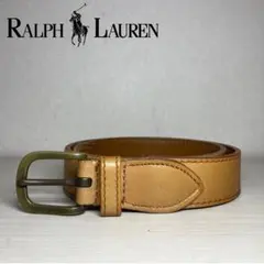POLO by Ralph Lauren レザー製ビジネスベルト キャメルのサムネイル