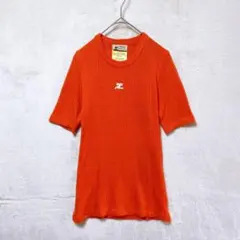 courreges/ヴィンテージ/半袖ニット/S/ロゴマーク フランス製