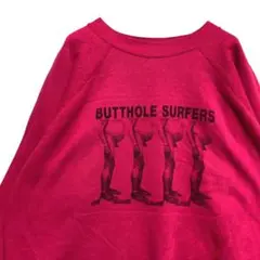 BPNB バンド スウェット 古着 ピンク バットホールサーファーズ ロック