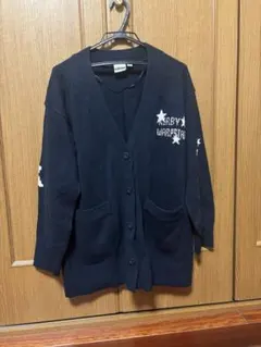 ネイビー カーディガン キャラクター刺繍付き