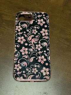 新品 未使用 花柄 ピンク ブラック iPhone16e iPhoneケース