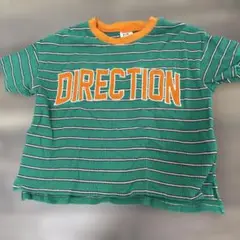 バースデイストライプ Tシャツ グリーン/オレンジ