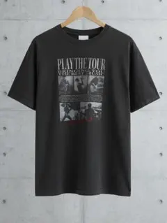 【未使用】ヴィンテージ風 フォトTシャツ チャコールグレー バンT ロックT