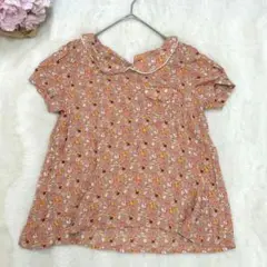 美品【NICE CLAUP】フリル ブラウス　Sサイズ　小花柄　ピンク