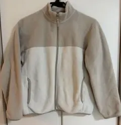 フリースジャケット ホワイト グレー 150