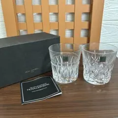 HOYA CRYSTAL カットクリスタル ロックグラス 2個セット 箱付き