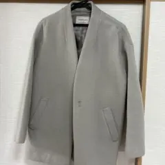 VICTORIAN WOOL グレー ノーカラーコート