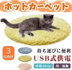 あったかペット用ホットカーペット 電気毛布 電熱ヒーター犬猫 USB使用