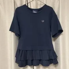 FRED PERRY MUVEILネイビー フリル付き半袖シャツ