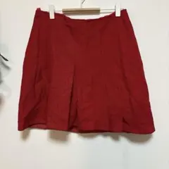 赤色 フレアスカート【S】膝上 広がりスカート ボリューム ふんわり ギャザー