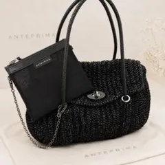 極美品 ANTEPRIMA アンテプリマ ワイヤーバッグ ブラック ポーチ付