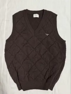 bless u ダークブラウン Vネック ニットベスト