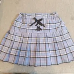 チェック柄　リボンスカート　プリーツスカート　インナーパンツ付き 150cm